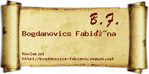 Bogdanovics Fabiána névjegykártya